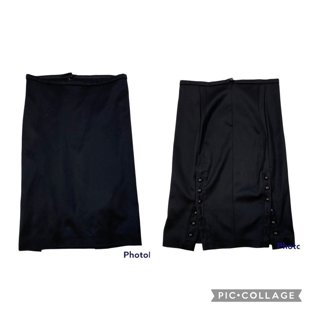 Unbranded Black Vintage Pencil Skirt Back Button Panel Size Small